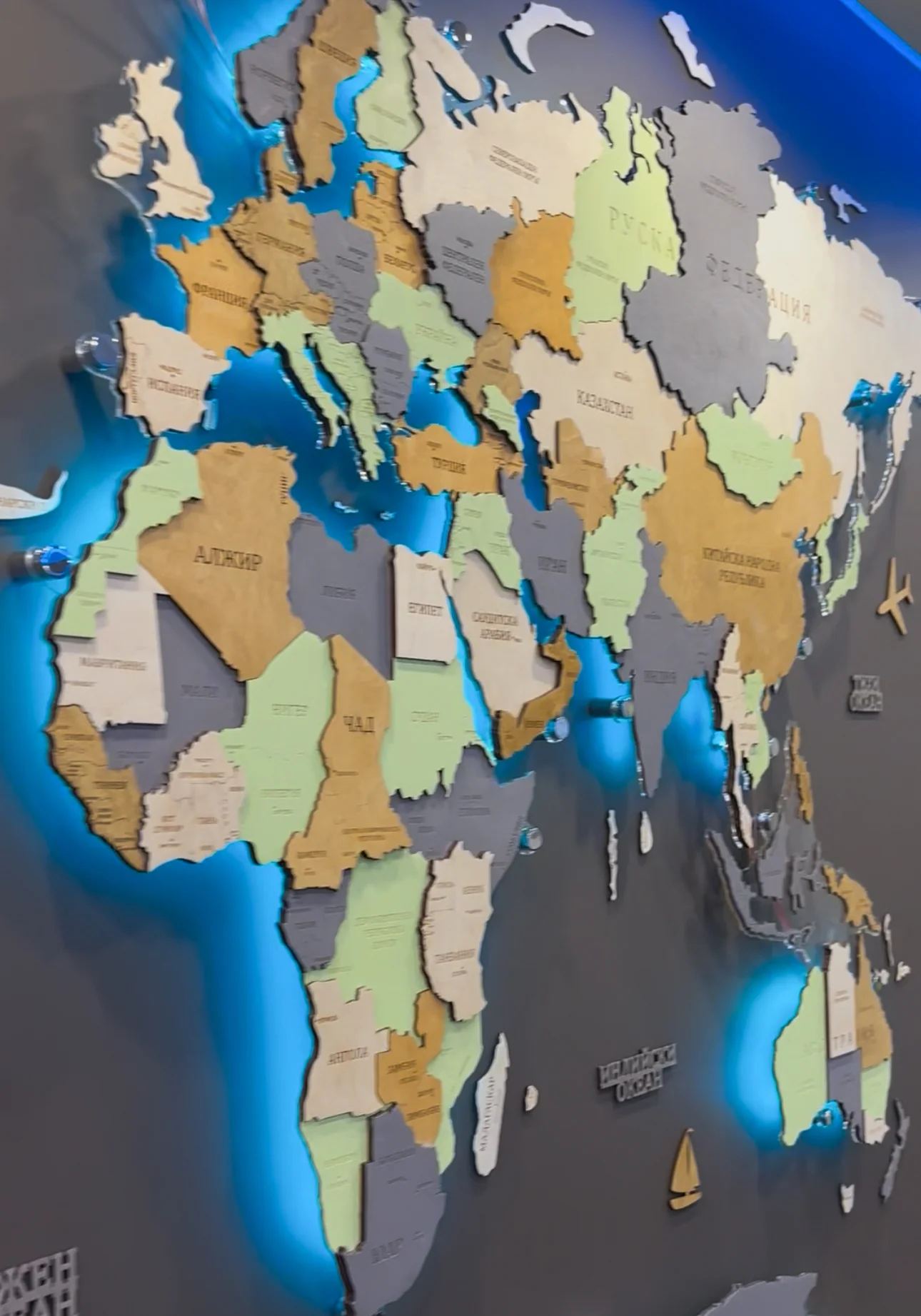 Дървена 3Д карта на света Mint - Image 2